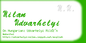 milan udvarhelyi business card